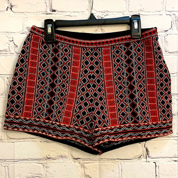 Forever 21 Red Embroidered Shorts with Beading - size Small - Picture 1 of 6